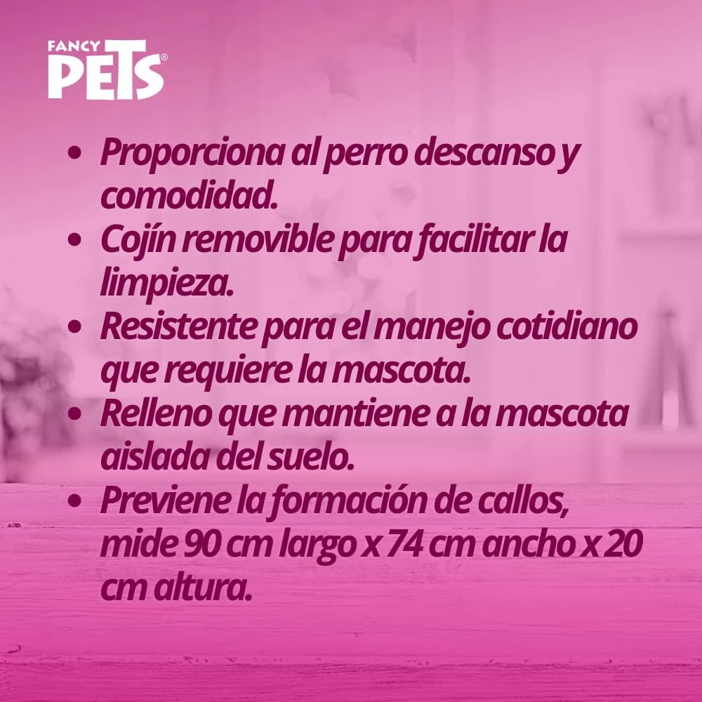 Fancy Pets Cama Chesney para Perro, Resistente, Cojín Removible, Suave y Cómoda, Base impermeble, Fácil de Lavar, Color Gris - Imagen 9