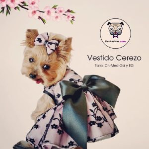 Vestido Cerezo para mascotas, diseño elegante para perro, gato/Ropa de perro