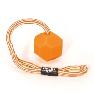 JULIUS K9 Pelota con Cuerda Naranja Fluor